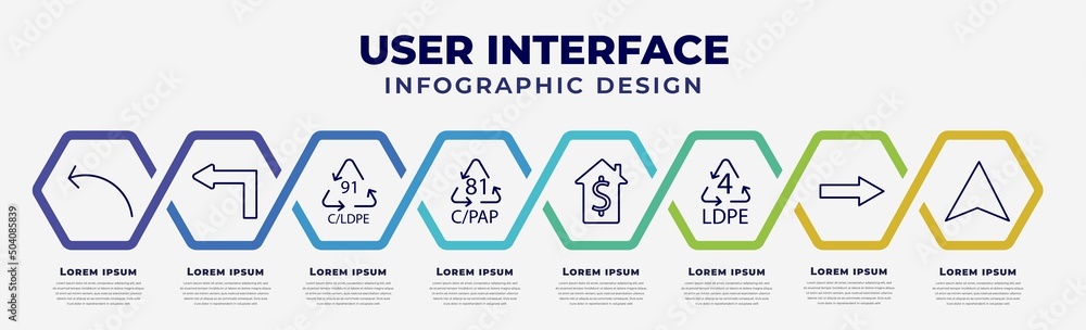 Poster vector infographic design template with icons and 8 options or steps. infographic for user interface