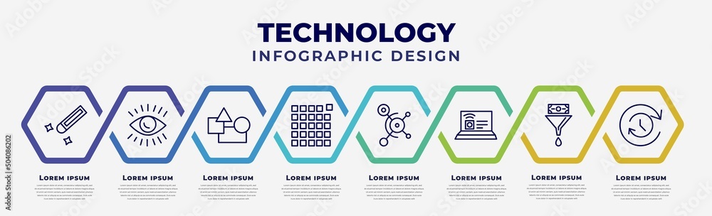 Poster vector infographic design template with icons and 8 options or steps. infographic for technology con