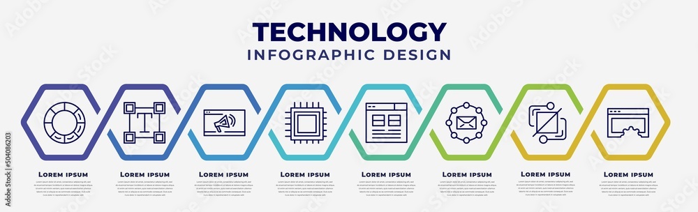 Poster vector infographic design template with icons and 8 options or steps. infographic for technology con