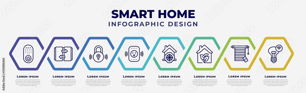 Poster vector infographic design template with icons and 8 options or steps. infographic for smart home con