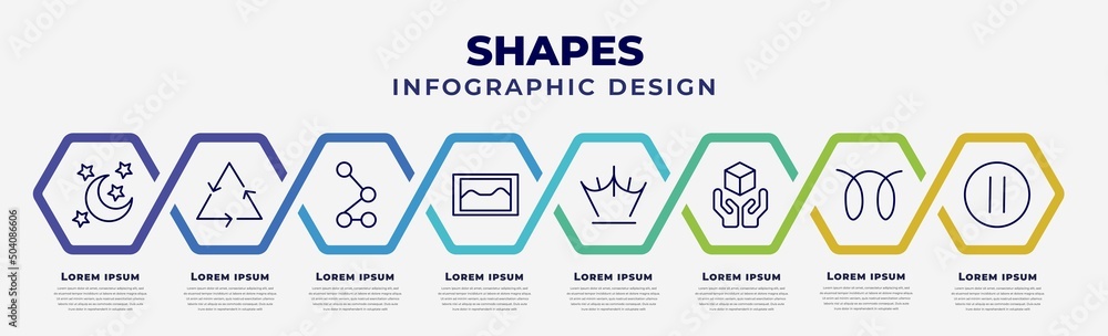 Poster vector infographic design template with icons and 8 options or steps. infographic for shapes concept