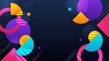 Modern blue orange red yellow white colorful square corporate abstract technology background. Vector abstract graphic design banner pattern presentation background web template.