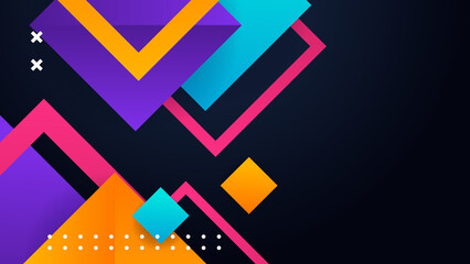 Modern blue orange red yellow white colorful square corporate abstract technology background. Vector abstract graphic design banner pattern presentation background web template.