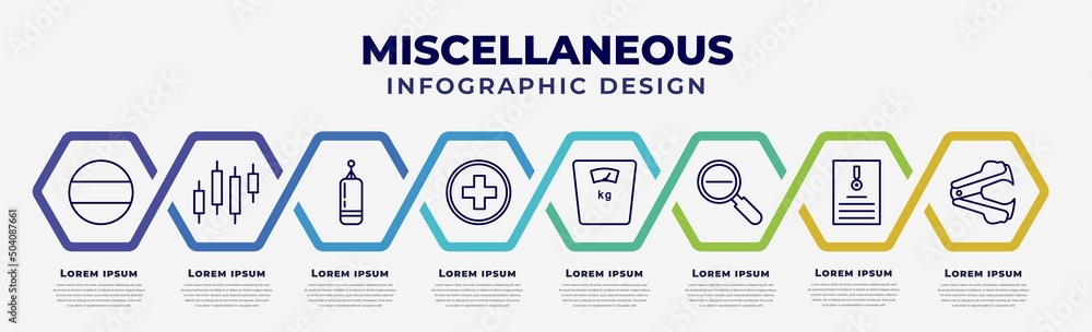 Poster vector infographic design template with icons and 8 options or steps. infographic for miscellaneous 