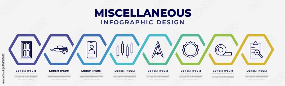 Poster vector infographic design template with icons and 8 options or steps. infographic for miscellaneous 