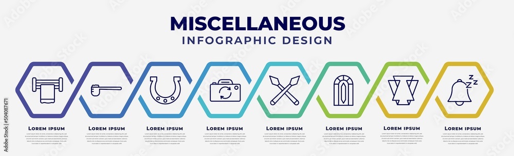 Poster vector infographic design template with icons and 8 options or steps. infographic for miscellaneous 