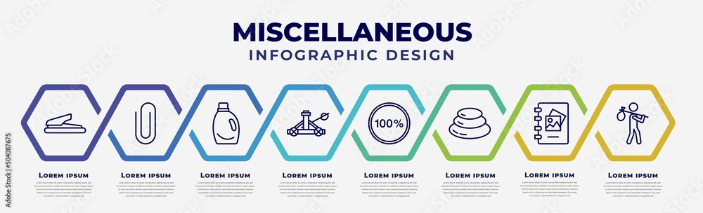 Poster vector infographic design template with icons and 8 options or steps. infographic for miscellaneous 