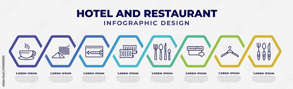Poster vector infographic design template with icons and 8 options or steps. infographic for hotel and rest
