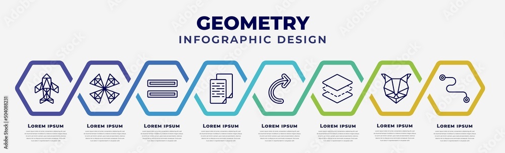 Poster vector infographic design template with icons and 8 options or steps. infographic for geometry conce