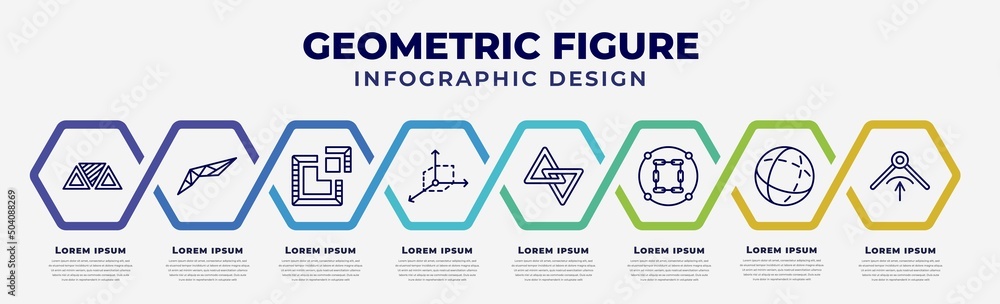 Poster vector infographic design template with icons and 8 options or steps. infographic for geometric figu