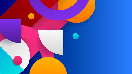 Bright red blue yellow dynamic abstract background. Modern lemon orange color. Fresh business banner for sales, event, holiday, party, halloween, birthday, falling. Fast moving 3d lines soft shadow