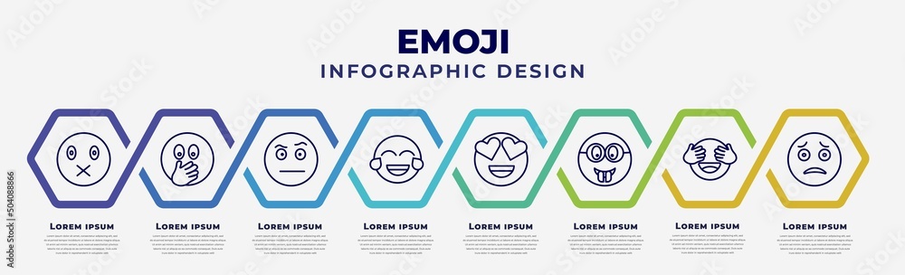 Poster vector infographic design template with icons and 8 options or steps. infographic for emoji concept.