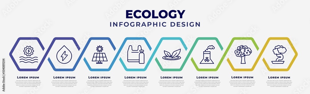 Poster vector infographic design template with icons and 8 options or steps. infographic for ecology concep