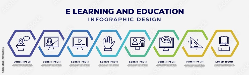 Poster vector infographic design template with icons and 8 options or steps. infographic for e learning and
