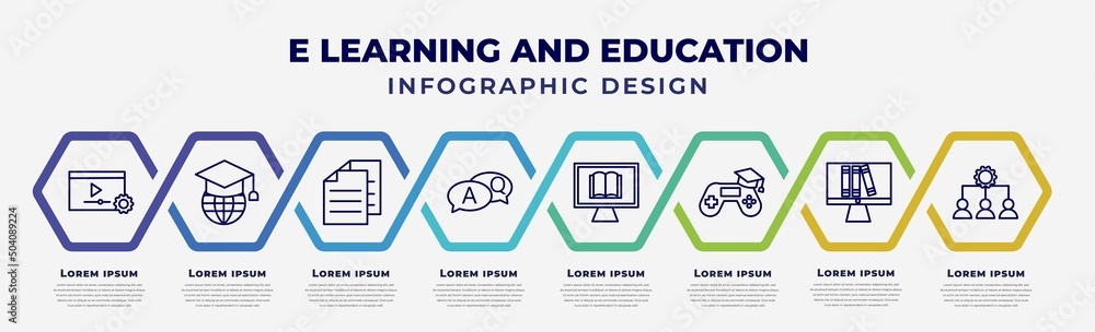 Poster vector infographic design template with icons and 8 options or steps. infographic for e learning and
