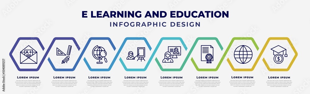 Poster vector infographic design template with icons and 8 options or steps. infographic for e learning and