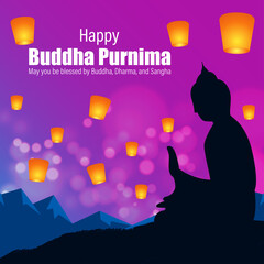 vector illustration for buddha Purnima, Vesak day