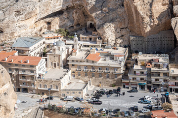 The town of Maaloula located in south Syria was built into the ragged mountainside