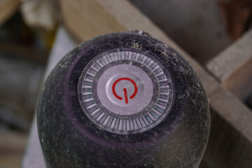 dirty worn out power button