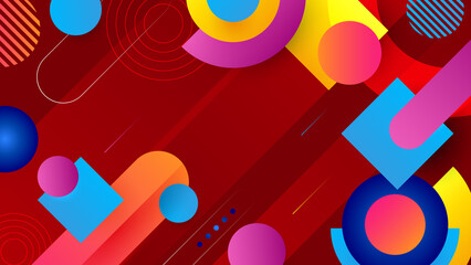 Obraz premium orange red blue white colorful abstract modern technology background design. Vector abstract graphic presentation design banner pattern background web template.