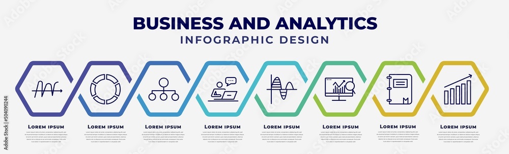 Poster vector infographic design template with icons and 8 options or steps. infographic for business and a