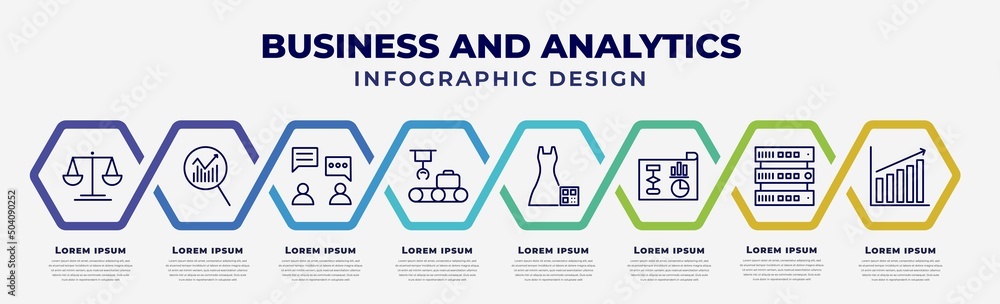 Poster vector infographic design template with icons and 8 options or steps. infographic for business and a