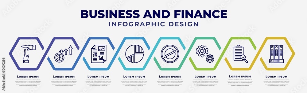 Poster vector infographic design template with icons and 8 options or steps. infographic for business and f