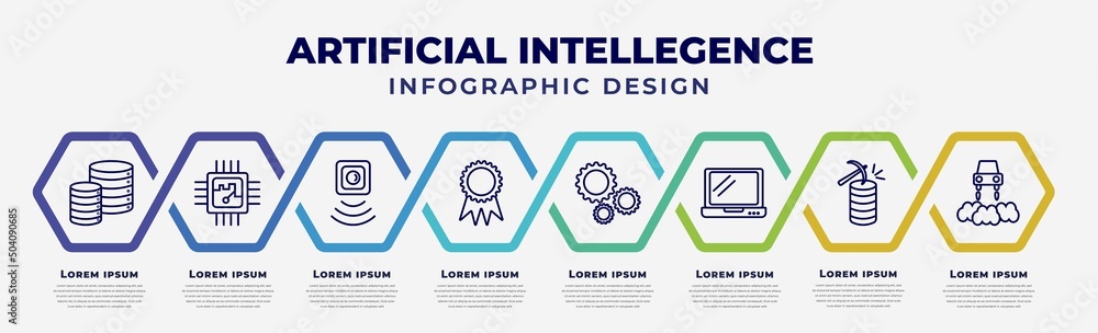 Poster vector infographic design template with icons and 8 options or steps. infographic for artificial int