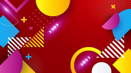 Obraz premium Dark orange red blue white colorful abstract background geometry shine and layer element vector for presentation design. Suit for business, corporate, institution, party, festive, seminar, and talks