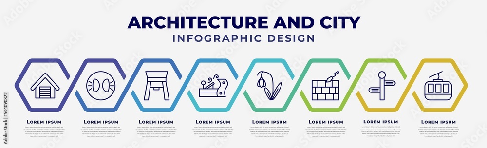 Poster vector infographic design template with icons and 8 options or steps. infographic for architecture a