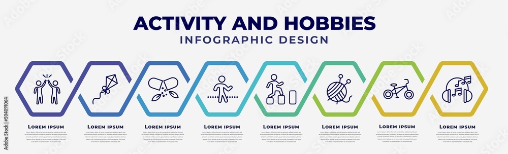 Poster vector infographic design template with icons and 8 options or steps. infographic for activity and h
