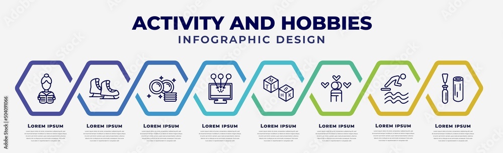 Poster vector infographic design template with icons and 8 options or steps. infographic for activity and h