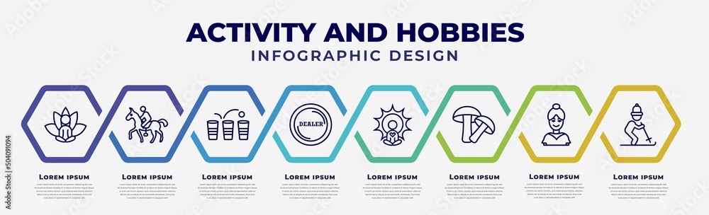 Poster vector infographic design template with icons and 8 options or steps. infographic for activity and h