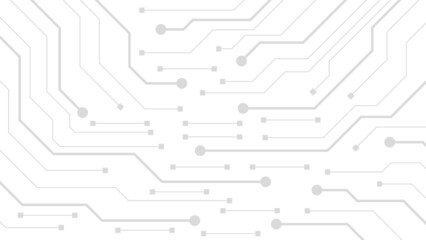 Hi-tech digital circuit board. AI pad and electrical lines connected on white background
