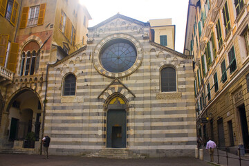 Fototapeta na wymiar Church of Doria family - church of San Matteo at Piazza San Matteo in the Old Town of Genoa