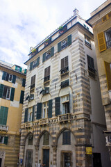 Fototapeta na wymiar Architecture at Piazza San Matteo in the Old Town of Genoa, Italy