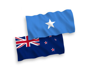 Flags of New Zealand and Somalia on a white background