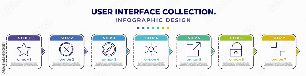 Poster infographic template with icons and 7 options or steps. infographic for user interface collection. c
