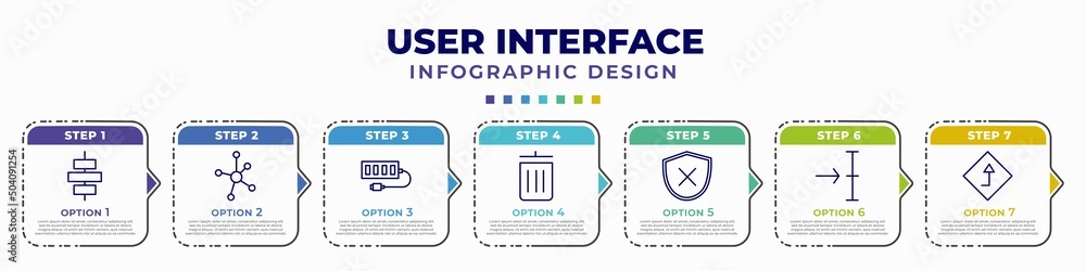 Poster infographic template with icons and 7 options or steps. infographic for user interface concept. incl