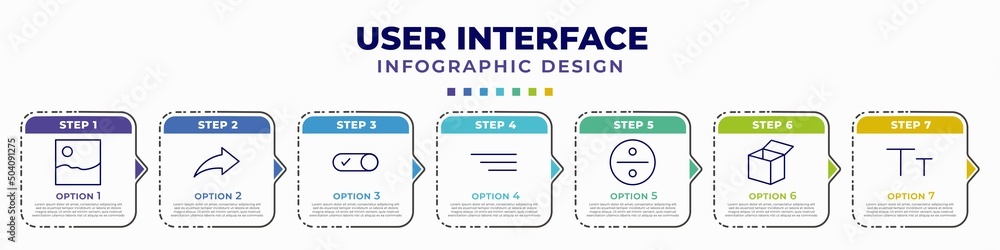 Poster infographic template with icons and 7 options or steps. infographic for user interface concept. incl