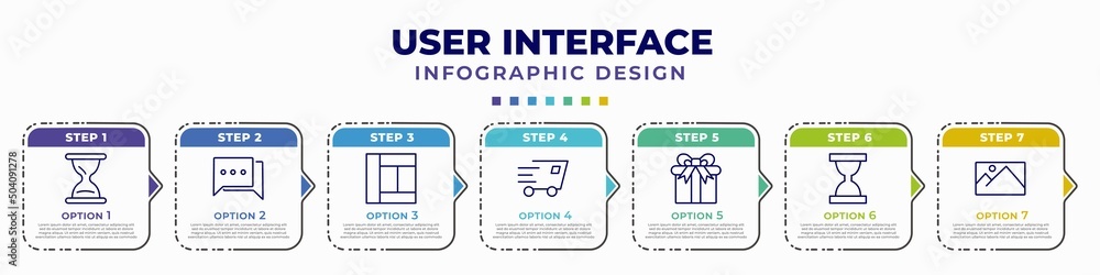 Poster infographic template with icons and 7 options or steps. infographic for user interface concept. incl