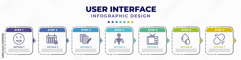Poster infographic template with icons and 7 options or steps. infographic for user interface concept. incl