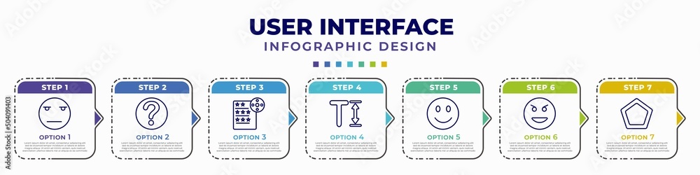 Poster infographic template with icons and 7 options or steps. infographic for user interface concept. incl