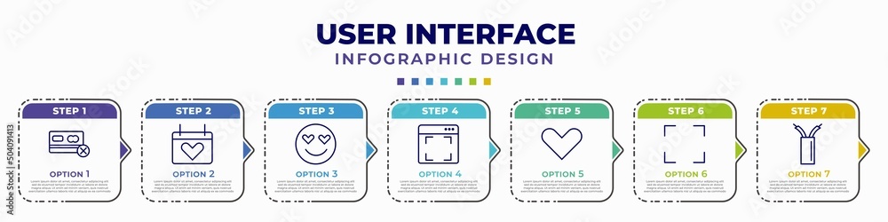 Poster infographic template with icons and 7 options or steps. infographic for user interface concept. incl