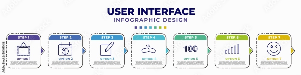 Poster infographic template with icons and 7 options or steps. infographic for user interface concept. incl