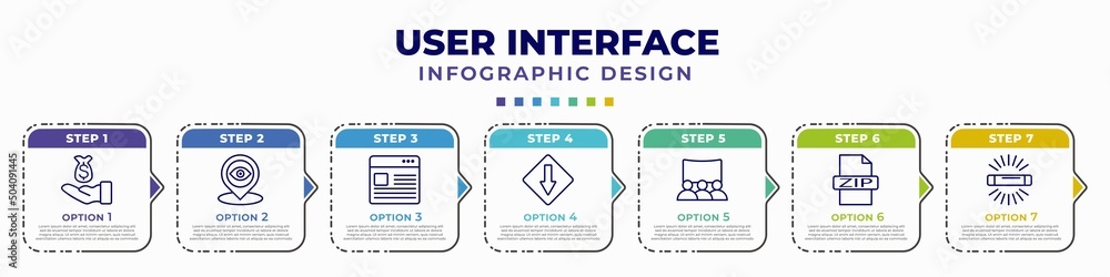 Poster infographic template with icons and 7 options or steps. infographic for user interface concept. incl