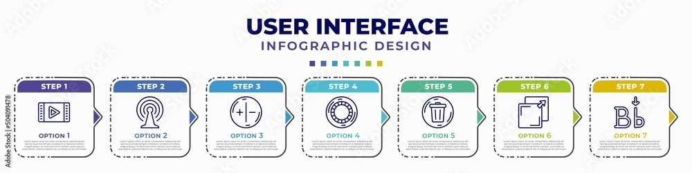 Poster infographic template with icons and 7 options or steps. infographic for user interface concept. incl