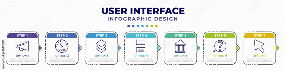 Fototapete infographic template with icons and 7 options or steps. infographic for user interface concept. incl