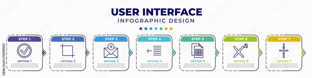 Poster infographic template with icons and 7 options or steps. infographic for user interface concept. incl