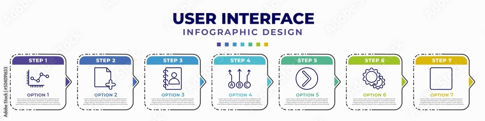 Poster infographic template with icons and 7 options or steps. infographic for user interface concept. incl